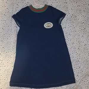 Authentic Gucci Baby Girl's G Denim Dress 3T